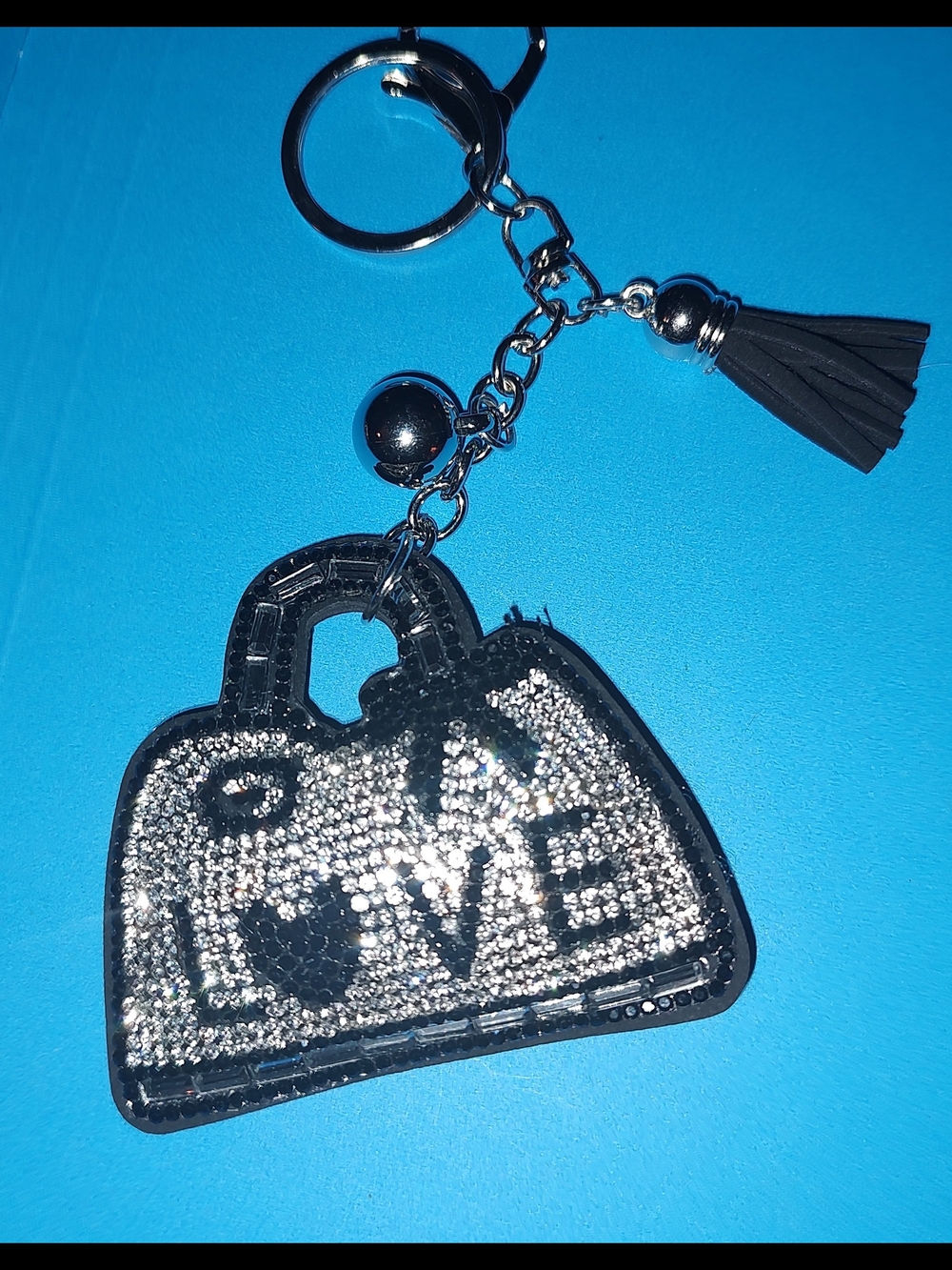 New! Rhinestone Handbag LOVE  Keychain/ Bag Charm